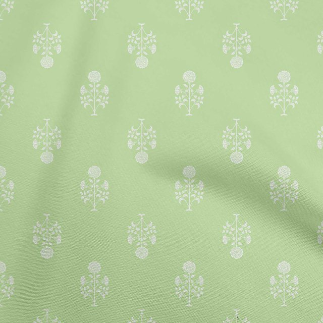 oneOone Georgette Viscose Light Green Fabric Asian Block Sewing Material Print Fabric By The Yard 42 Inch Wide