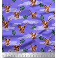 thumbnail image 1 of Soimoi Poly Georgette Fabric Leaves & Dinosaur Jungle Fabric Prints By Yard 52 Inch Wide, 1 of 2