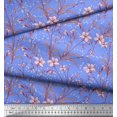thumbnail image 3 of Soimoi Tissu Popeline de Coton Feuilles & Azalée Imprimé Floral 1 Yard 42 Pouces de Large, 3 of 3