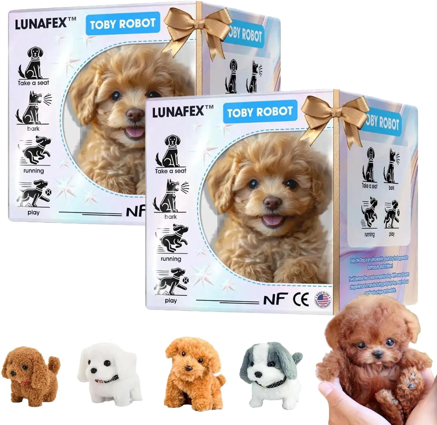 Chiot Robot Réaliste – Jouet Électronique Qui Marche Et Aboie – Peluche Interactive Douce – Cadeau Enfant 0-3 Ans