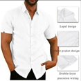 thumbnail image 2 of Mens Linen Short Sleeve Summer Solid Shirts Casual Loose Button Down Dress Soft Tee Tops, 2 of 6