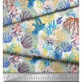 thumbnail image 2 of Soimoi Polyester Crepe Fabric Coral Ocean Decor Fabric Printed Yard 42 Inch Wide, 2 of 2