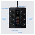 thumbnail image 4 of Barre d'Alimentation 6 Prises CA 3000W Station de Charge USB 6 Cordon d'Extension 2 m PD 20W QC3.0 Port USB Chargeur à Prises Multiples Prise d'Alimentation, Compatibilité Universelle, 4 of 6
