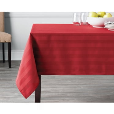 Hometrends Microfiber Stripe Tablecloth 60x84, Red