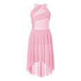 thumbnail image 1 of MSemis Filles Enfants Justaucorps Lyrique Sans Manches en Tulle Brillant avec Strass Jupe Moderne Contemporaine Rose 8, 1 of 6