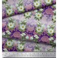 thumbnail image 3 of Soimoi Rayon Fabric Leaves & Magnolia Floral Decor Fabric Printed Yard 56 Inch Wide, 3 of 5