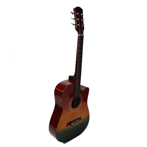 Trousse de Départ pour Guitare Acoustique, Son Excellent Texture Personnalisée Guitare Acoustique à 6 Cordes 38 Pouces pour Pratique Quotidienne