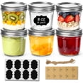 thumbnail image 1 of Wide Mouth Mason Jars with Lids 8 oz 6Pcs, Half Pint Small Mason Containers, Canning Jars for Jam, Jelly, Meal Prep, Overnight Oats, Yogurt Parfait, Shower Wedding Favors, DIY Candles Decor, 1 of 8