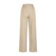 thumbnail image 4 of Sentmoon Activewear Oversized Drawstring Elastic Waist Wide Leg Sweatpants Women with Pockets Loose Solid Color Stretchy Travel Pants Fall Delightful for Leisure Wear Khaki L, 4 of 6