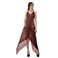 thumbnail image 1 of Moomaya Robe à Ourlet en Foulard pour Femmes, Imprimée, Col en V, Ourlet Asymétrique, 1 of 1