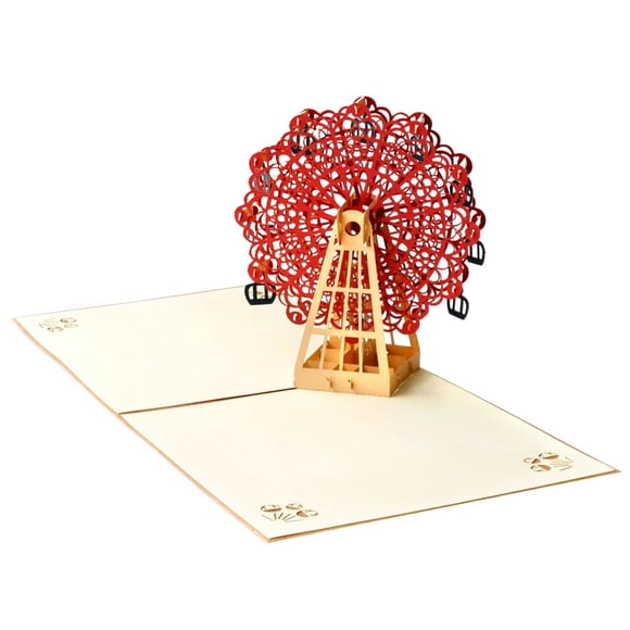 TIELUTT Valentine's Day Ferris Wheel 3D Greeting Card Valentine's Day Task Storage for Teachers Blank Cards and Envelopes Valentines Happy Birthday Grandpa Valentine Set Note Cards Stationary