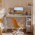 thumbnail image 2 of Bestier 44" Bureau d'Ordinateur de Jeu à DEL avec Prises de Courant et Étagères de Rangement en Gris Fibre de Carbone, 2 of 8