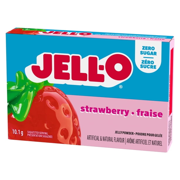 Jell-O Zero Sugar Strawberry Jelly Powder Mix, 10.1 g Box - Walmart.ca