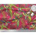 thumbnail image 2 of Soimoi Rayon Fabric Branches,Parrot & Leopard Jungle Fabric Prints by Yard 42 Inch Wide, 2 of 3