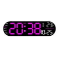 thumbnail image 1 of Penkiiy 13.7" Digital Wall Clock with Night Lights, 9 RGB Colors, Bluetooth Speaker, Auto Time Sync, Auto DST, Dual Alarm, Auto-Dimming, Humidity, Temperature, Digital Clock with Remote Control, 1 of 6