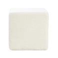 thumbnail image 4 of HomePop Pouf Moderne en Tissu Bouclé à Design Carré Cube, Blanc, 4 of 8