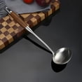 thumbnail image 4 of Yhmxh Kitchen Gadgets Kitchen Essentials Large Spatula Slotted Turner Soup Ladle 304 Stainless Steel Wok Spatula Set Slotted Spoon For Cooking Utensils Set Long Wooden Handle Ladles Kitchen, 4 of 4