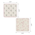 thumbnail image 3 of Holiday Time Maison De Noel Collection Berry Pink Bow Square Cork Coasters, Festive Table Protector Pad, 4-Pack, 3 of 6