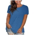thumbnail image 1 of DPTALR T-shirt à Manches Courtes Ample Uni pour Femmes, 1 of 4