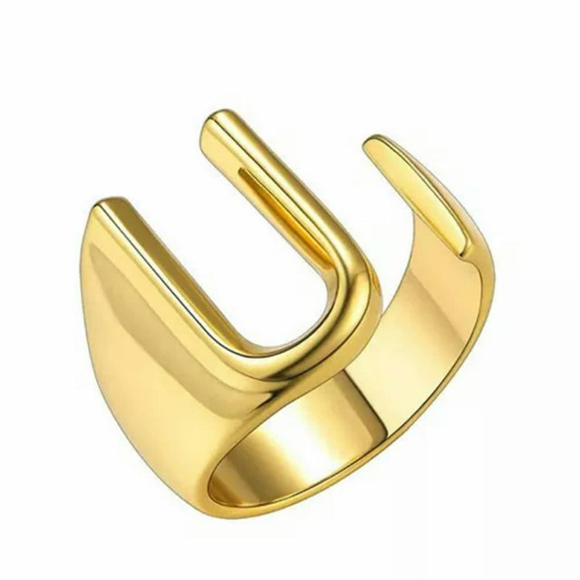 CUITING Bague Mode Ajustable Initiale Alphabet Lettre A-Z Bagues pour Femmes Bijoux-Argent C