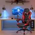 thumbnail image 3 of Gymax Chaise de Bureau pour Ordinateur Chaise de Jeu Réglable Pivotante avec Repose-Pieds Rouge, 3 of 10