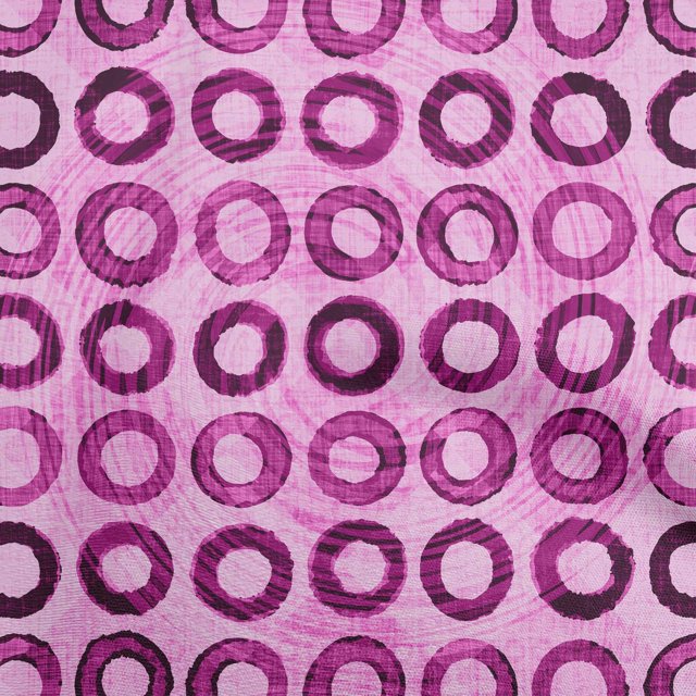 oneOone Rayon Fuschia Pink Fabric Circle Craft Projects Decor Fabric Printed By The Yard 56 Inch Wide