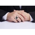 thumbnail image 2 of RYLOS Men's Rings Sterling Silver USA Flag Designer Ring With Diamonds and Black Onyx Rings For Men Designer Patriotic Jewelry Size 13, 2 of 5