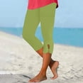 thumbnail image 2 of Birdeem Womens Summer High Waisted Solid Color Capris Matching Slim Fitting Yoga Gym Pants, 2 of 11