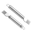 thumbnail image 4 of Oleegame 2PC Stainless Steel Scallion Cutter Kitchen Portable Scallion Scraping Scallion Cutting Scallion Planing Slice Cutting Ham Garlic Slice Tool, 4 of 6