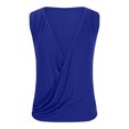 thumbnail image 3 of Timegard Camisoles pour Femmes Col en V Froncé devant Croisé Confortable Chic Décontracté Sans Manches Chemises Haut Blouse, 3 of 5