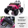 thumbnail image 3 of VOLTZ TOYS Lifted Monster Jeep Style 24V 2-Seater Kids Ride-On Off-Road Car Truck, 4WD Motorized Toy Vehicle with Parent Remote Control, Leather Seat, EVA Tires, Pink, 3 of 7