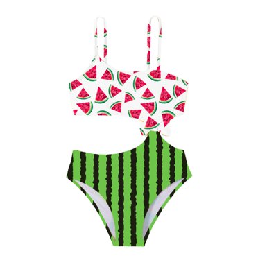 PMVFHDE One Piece Swim Suit Swimsuit for Girl 2025 Kids Girls Bikini Swimsuits 2 Piece Bikini Sets Sport Bathing Suits Green,7-8 Years