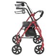thumbnail image 4 of Drive Medical Red Four Wheel Rollator Rolling Walker with Fold Up Removable Back Support, 4 of 9