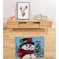 thumbnail image 2 of Snowman Latch Hook Rug s Sewing Carpet Cushion Embroidery DIY Christmas Home Scarf Snowman, 2 of 9