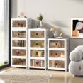 thumbnail image 4 of Costway 83.5 Gallons Stackable Storage Bins with Lockable Wheels 5 Pack Folding PP Organizer, 4 of 10