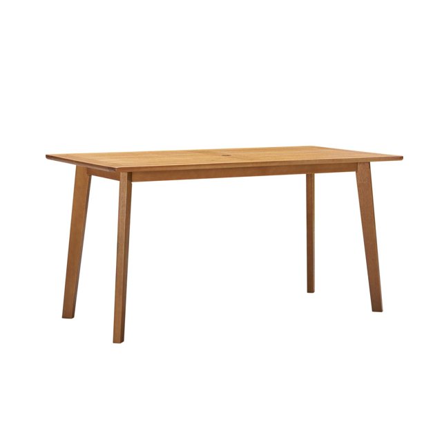 Table de salle à manger de patio en bois d'eucalyptus à lattes miel Waimea