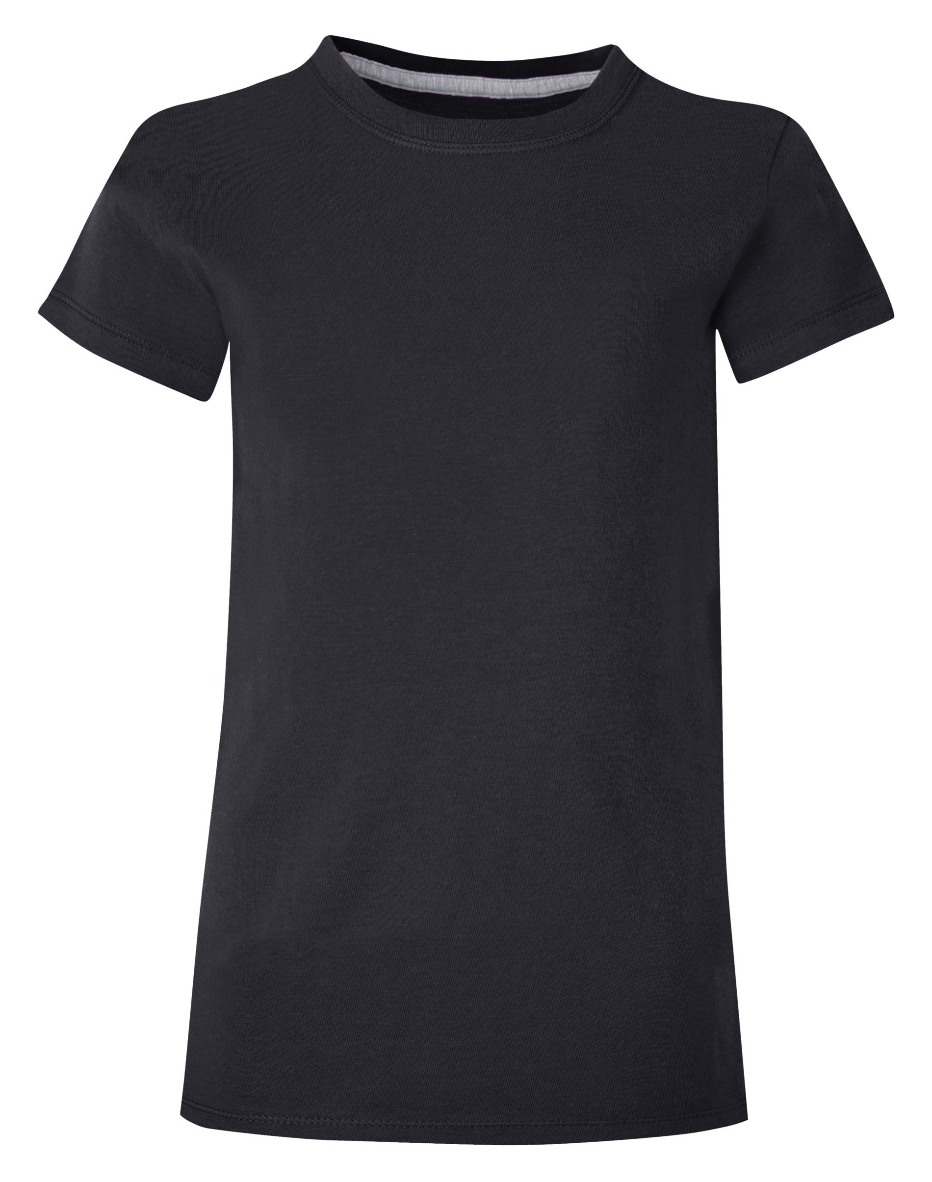 Hanes Girls Essential Tee 2-Pack, L, Black
