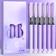 EGNMCR Home Office Furniture Straight Liquid Ballpoint Pen Macaroon Color Sign Pen 0.5mm High Capacity Black Water Pen Student Exam Fast Drying Pen（12ml） Plastic Boxed Sign Pens
