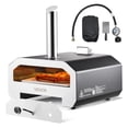 thumbnail image 1 of VEVOR Dual Fuel Pizza Oven Outdoor, 16 in Wood Fire & Propane Gas Pizza Oven, Portable Pellet & Propane Pizza-Maker with Thermometer, Iron Spray Black Shell Pizza-Cook for Outside Camping & Backyard, 1 of 9