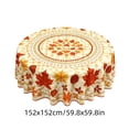 thumbnail image 3 of Gausva Maple Leaf Print Round Polyester Tablecloth for Fall Thanksgiving, 3 of 7