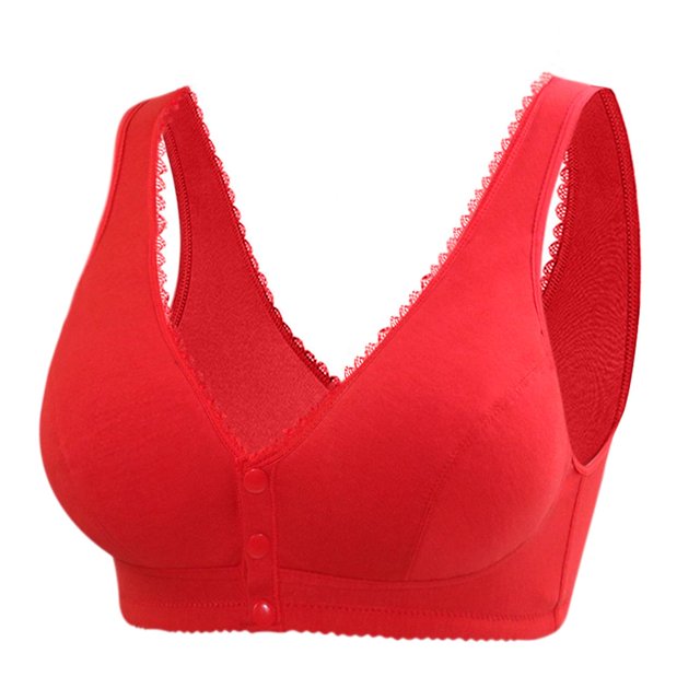 CHUANK Front Closure Bras for Women Underwire Padded Plus Size Full Coverage Bras Beige 4XL