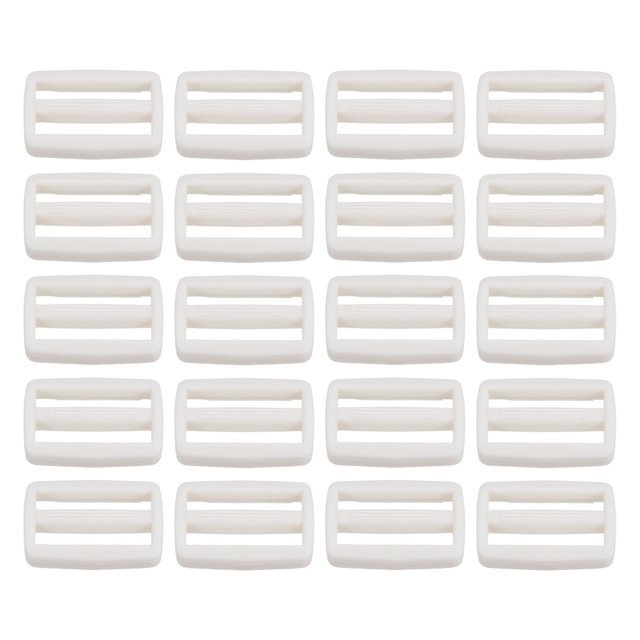 Unique Bargains White Tri-Glide Slide Buckles Webbing Strap Fastener (100 Pack)