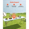 thumbnail image 3 of VEVOR 8 Ft Folding Table Portable Picnic Utility Plastic Table Handle Indoor Outdoor, 3 of 9