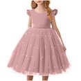 thumbnail image 1 of Liquidation et Promo, Robe Bouffante en Maille Unie à la Mode, Tenue de Spectacle Formelle, Tissu en Maille, Coupe Confortable, Robe de Fête pour Fille, Occasion Formelle, Tenue de Soirée Stylée Essentiels du Quotidien, 1 of 9