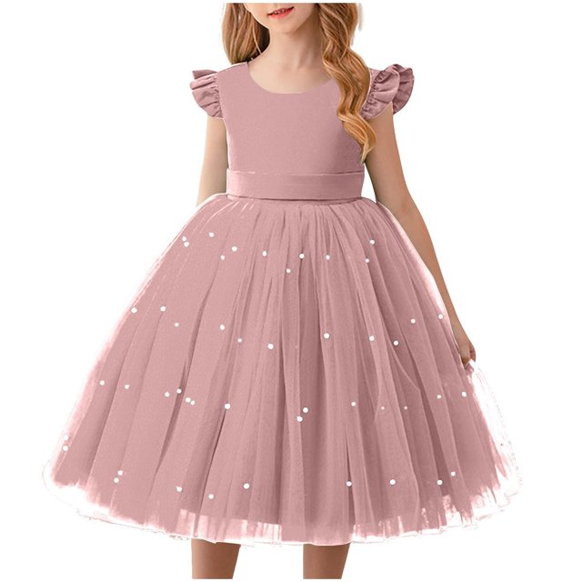 Liquidation et Promo, Robe Bouffante en Maille Unie à la Mode, Tenue de Spectacle Formelle, Tissu en Maille, Coupe Confortable, Robe de Fête pour Fille, Occasion Formelle, Tenue de Soirée Stylée Essentiels du Quotidien