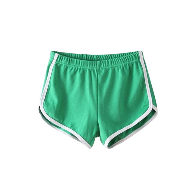 MAWCLOS Bas pour Femmes Taille Élastique Mini Pantalon Couture de Couleur Short Décontracté Sport Extensible Vert TG