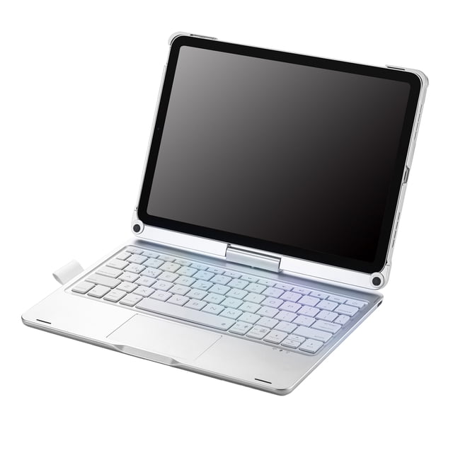 Graflsoa 360° Rotating Bluetooth Keyboard for iPad 10th Gen - Silver, ABS Material, 500mAh Battery, BT 5.1, 10M Range, Lightweight Design