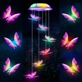 thumbnail image 1 of Qoosea Wind Chime Light, Solar Powered LED Waterproof Color Changing Hanging Lamp Butterfly Windchimes Lights for Outdoor Garden Yard Pathway Decoration, 1 of 5