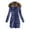 Blue, variant on Women Jacket Winter Women Outwear Quilted Winter Warm Coats Collar Hooded Jacket Tops