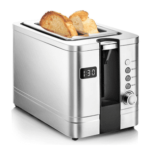 Tostadora Digital 2 Rebanadas Acero Inox Ranuras Anchas Descongelar
